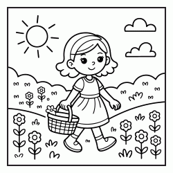 Coloriage Girly - Printemps 4