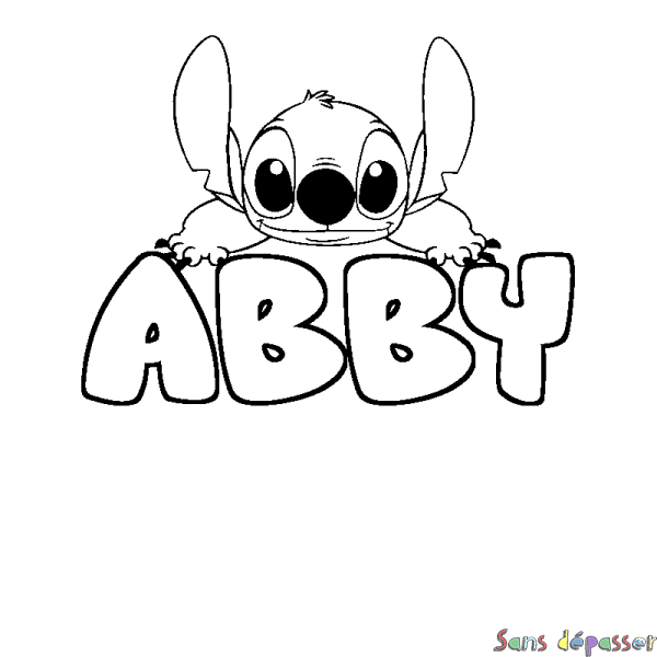 Coloriage prénom ABBY - d&eacute;cor Stitch