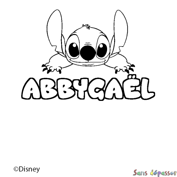Coloriage pr&eacute;nom ABBYGA&Euml;L - d&eacute;cor Stitch