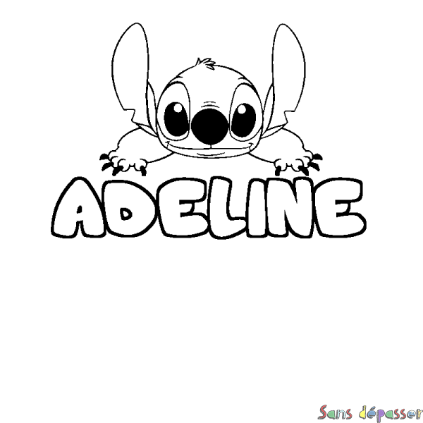 Coloriage prénom ADELINE - d&eacute;cor Stitch