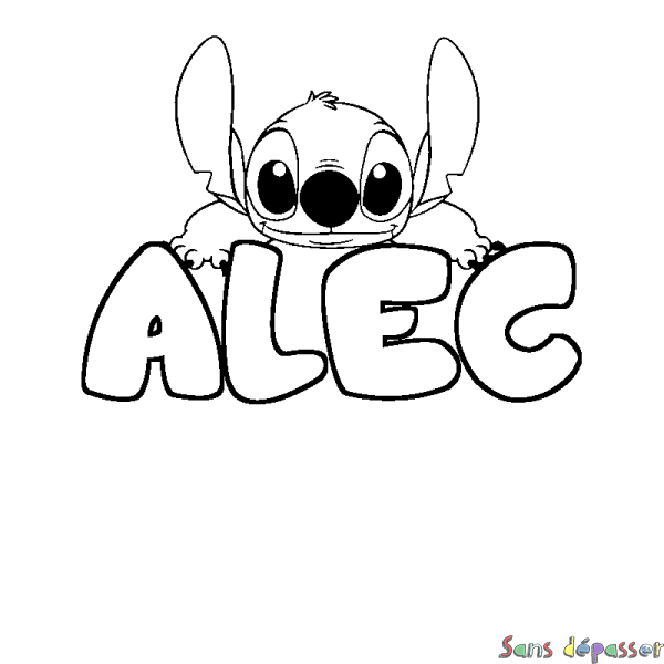Coloriage prénom ALEC - d&eacute;cor Stitch