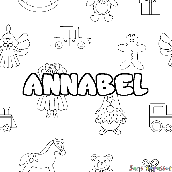 Coloriage prénom ANNABEL - d&eacute;cor Jouets