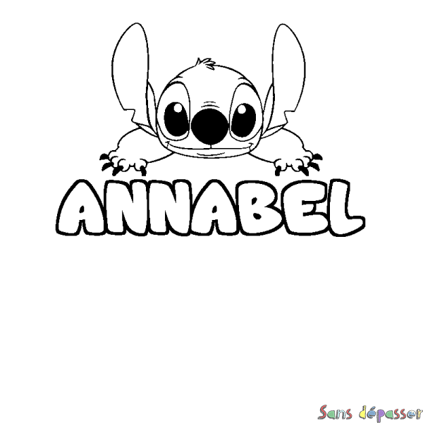 Coloriage prénom ANNABEL - d&eacute;cor Stitch