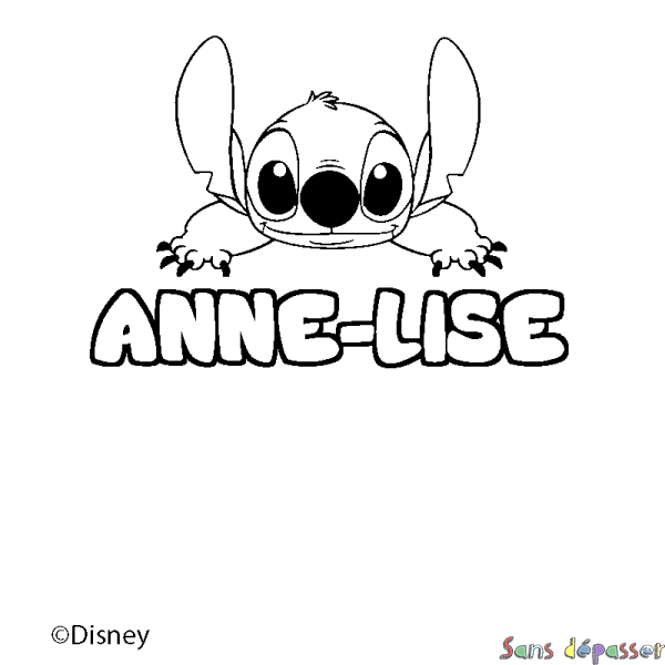 Coloriage pr&eacute;nom ANNE-LISE - d&eacute;cor Stitch
