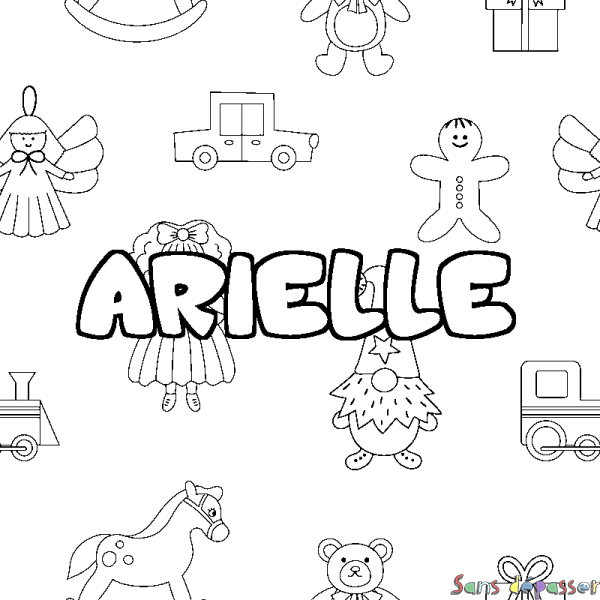 Coloriage prénom ARIELLE - d&eacute;cor Jouets