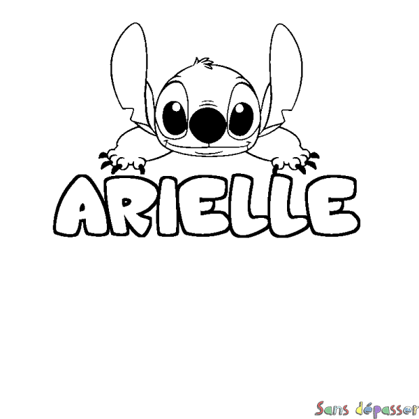 Coloriage prénom ARIELLE - d&eacute;cor Stitch