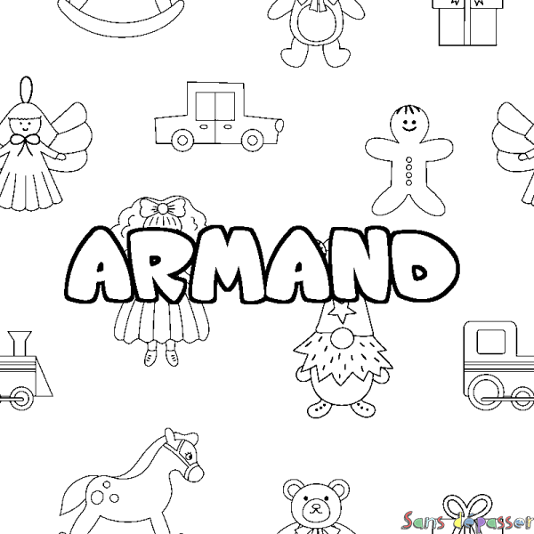 Coloriage prénom ARMAND - d&eacute;cor Jouets
