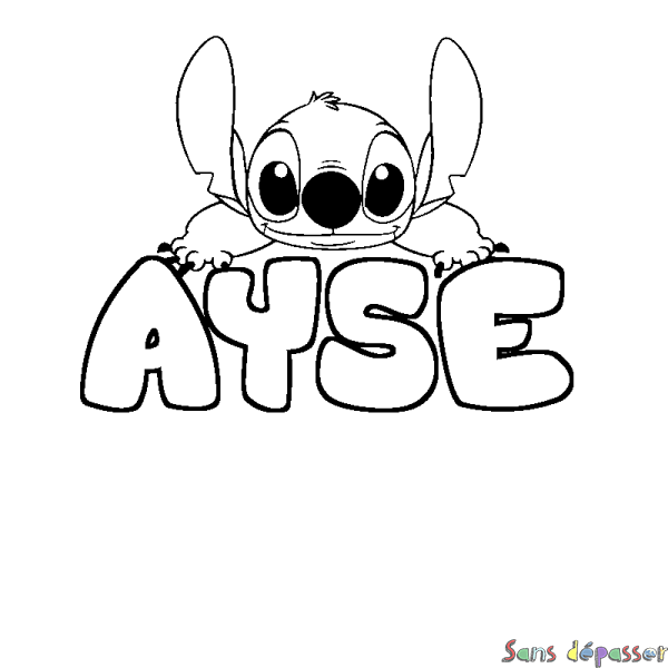 Coloriage prénom AYSE - d&eacute;cor Stitch