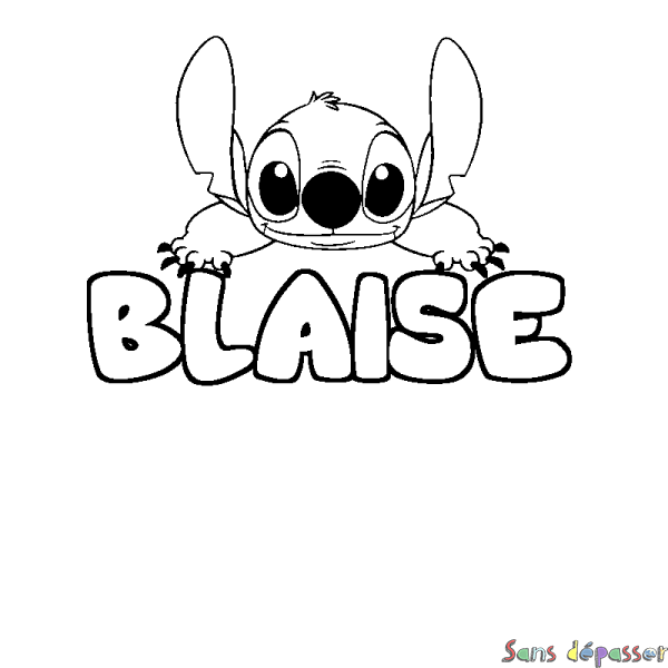 Coloriage prénom BLAISE - d&eacute;cor Stitch