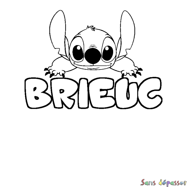 Coloriage prénom BRIEUC - d&eacute;cor Stitch