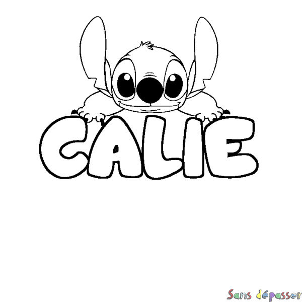 Coloriage prénom CALIE - d&eacute;cor Stitch