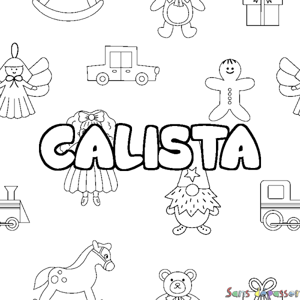 Coloriage prénom CALISTA - d&eacute;cor Jouets