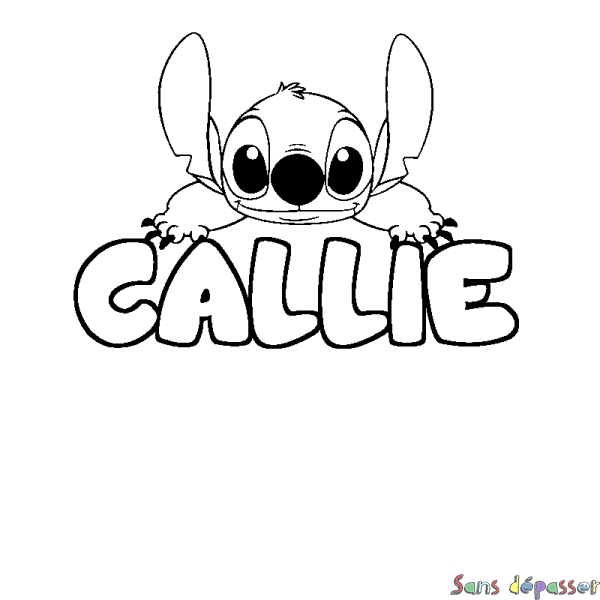 Coloriage prénom CALLIE - d&eacute;cor Stitch