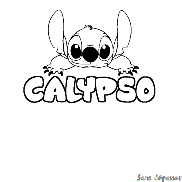 Coloriage prénom CALYPSO - d&eacute;cor Stitch