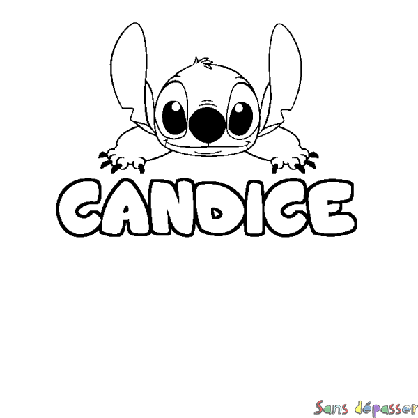 Coloriage prénom CANDICE - d&eacute;cor Stitch