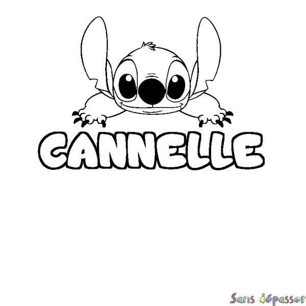 Coloriage prénom CANNELLE - d&eacute;cor Stitch