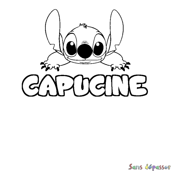 Coloriage prénom CAPUCINE - d&eacute;cor Stitch