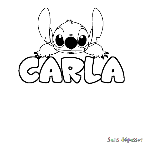 Coloriage prénom CARLA - d&eacute;cor Stitch