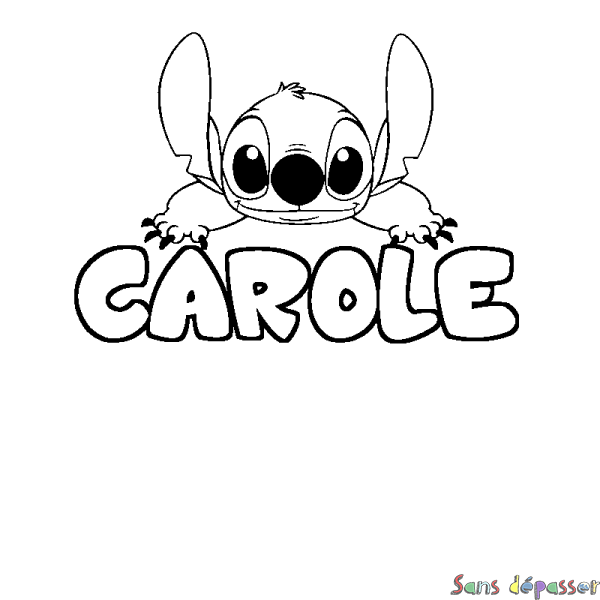 Coloriage prénom CAROLE - d&eacute;cor Stitch