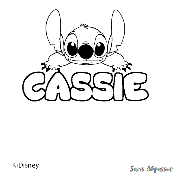 Coloriage pr&eacute;nom CASSIE - d&eacute;cor Stitch