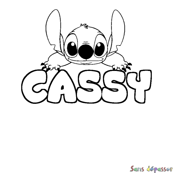 Coloriage prénom CASSY - d&eacute;cor Stitch