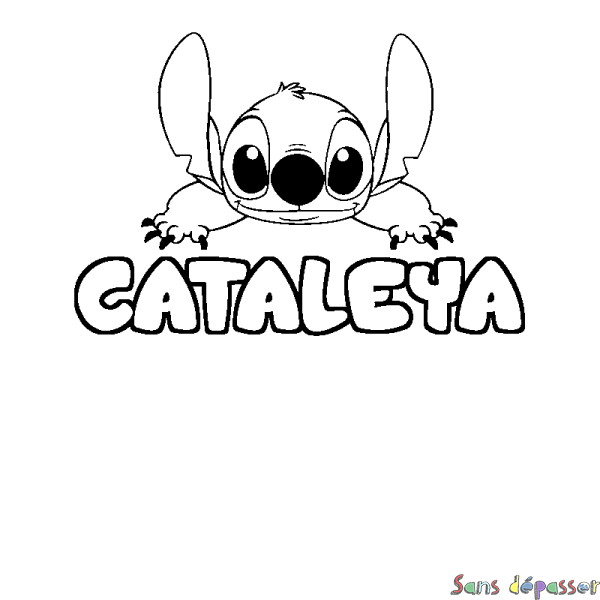 Coloriage prénom CATALEYA - d&eacute;cor Stitch