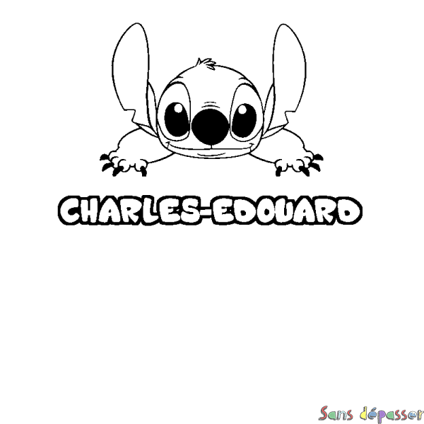 Coloriage prénom CHARLES-EDOUARD - d&eacute;cor Stitch