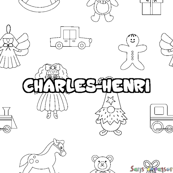 Coloriage prénom CHARLES-HENRI - d&eacute;cor Jouets