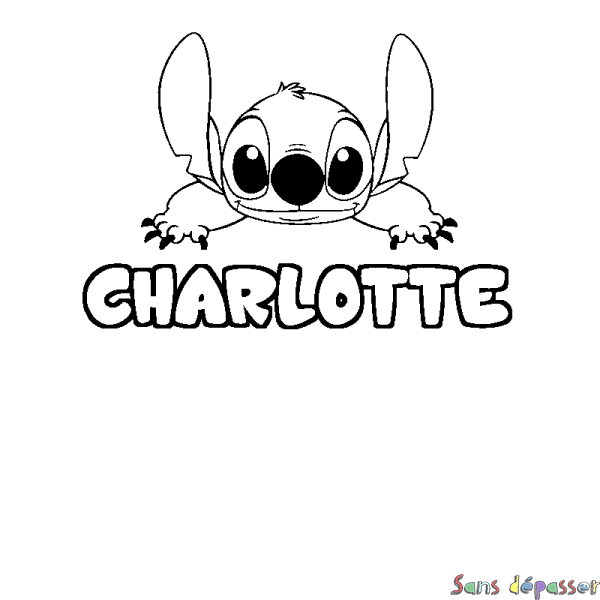 Coloriage prénom CHARLOTTE - d&eacute;cor Stitch