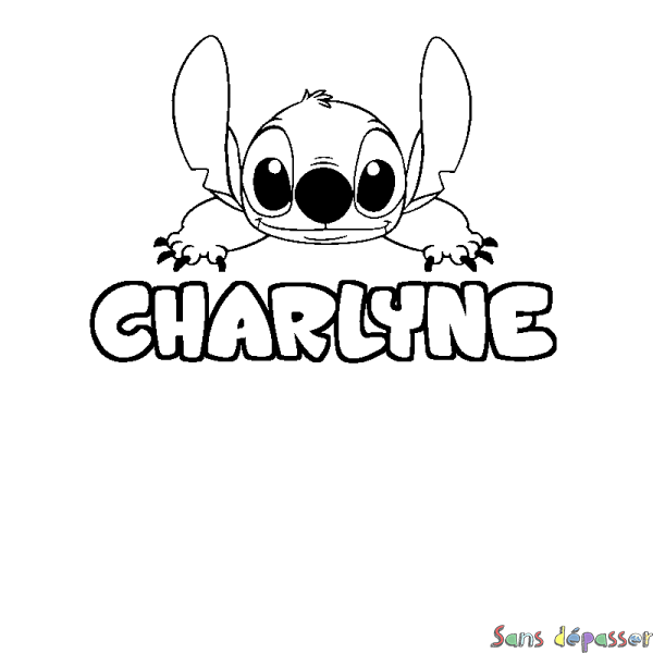 Coloriage prénom CHARLYNE - d&eacute;cor Stitch