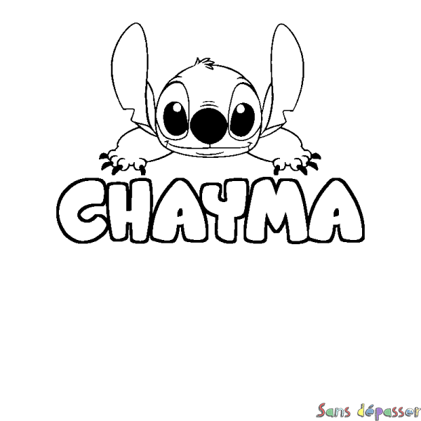 Coloriage prénom CHAYMA - d&eacute;cor Stitch
