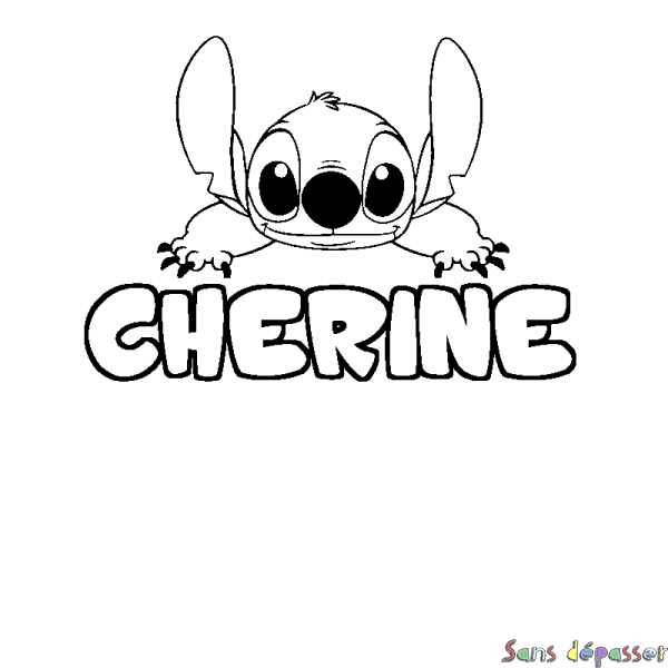 Coloriage prénom CHERINE - d&eacute;cor Stitch