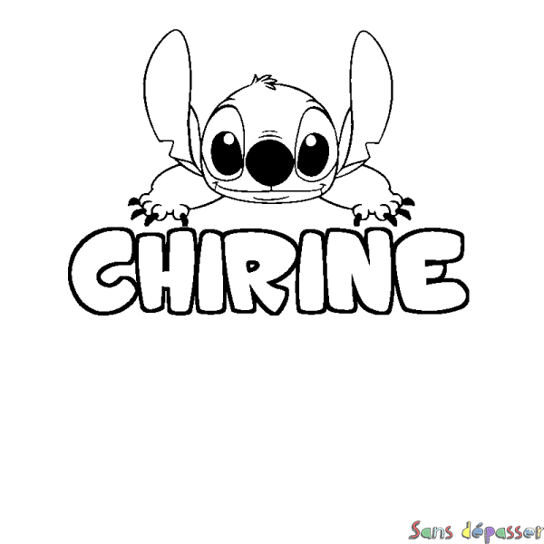 Coloriage prénom CHIRINE - d&eacute;cor Stitch