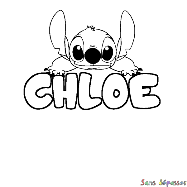 Coloriage prénom CHLOE - d&eacute;cor Stitch