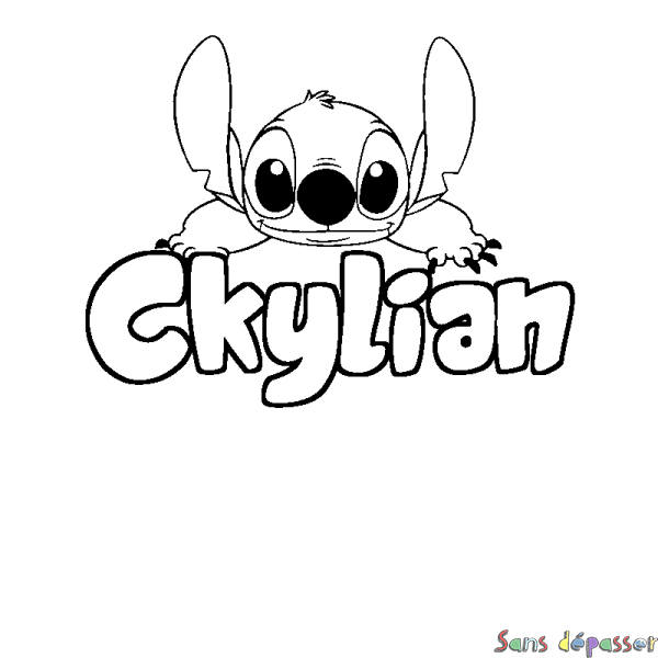 Coloriage prénom Ckylian - d&eacute;cor Stitch