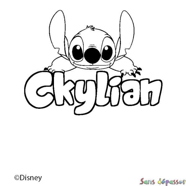 Coloriage pr&eacute;nom Ckylian - d&eacute;cor Stitch