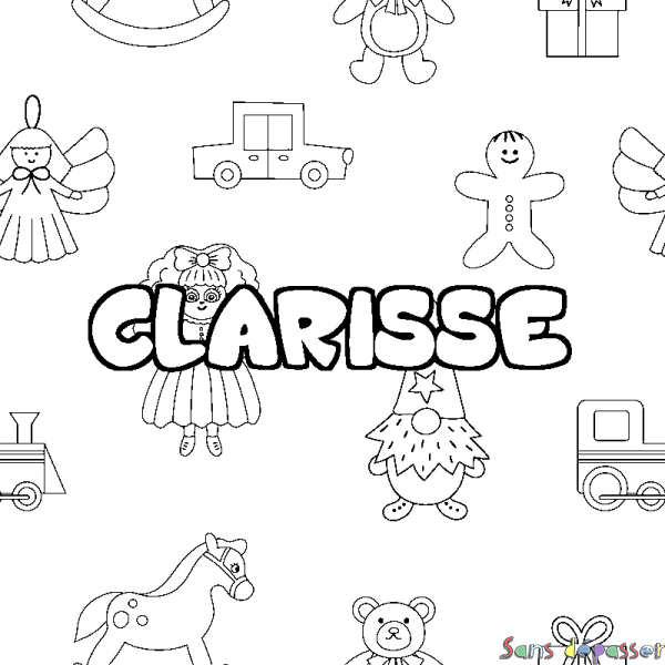 Coloriage prénom CLARISSE - d&eacute;cor Jouets