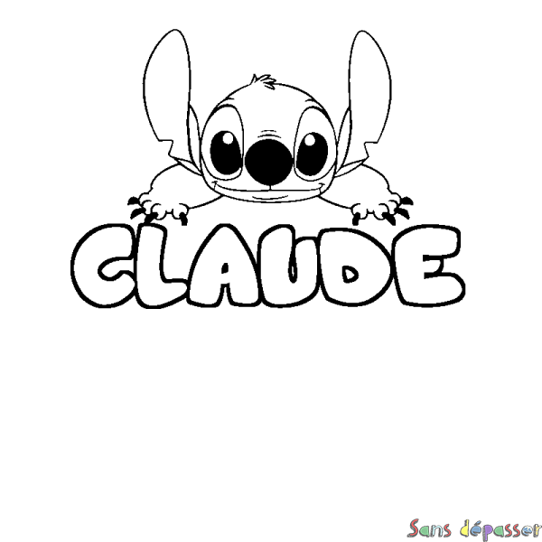 Coloriage prénom CLAUDE - d&eacute;cor Stitch