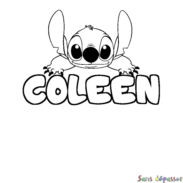 Coloriage prénom COLEEN - d&eacute;cor Stitch