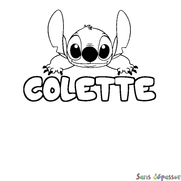 Coloriage prénom COLETTE - d&eacute;cor Stitch