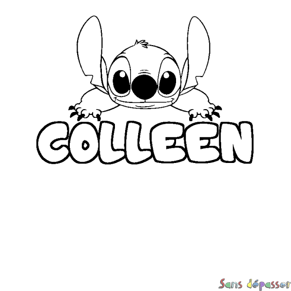 Coloriage prénom COLLEEN - d&eacute;cor Stitch