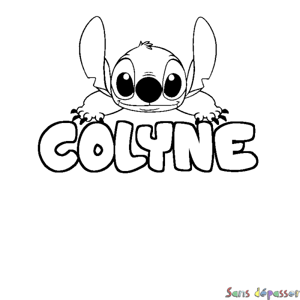 Coloriage prénom COLYNE - d&eacute;cor Stitch