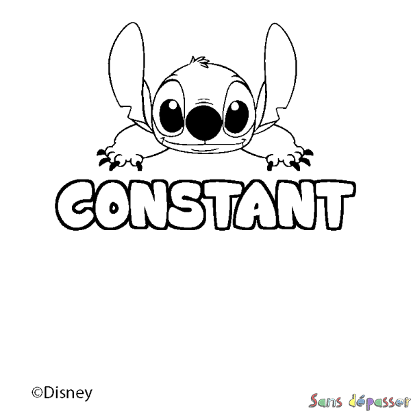 Coloriage pr&eacute;nom CONSTANT - d&eacute;cor Stitch