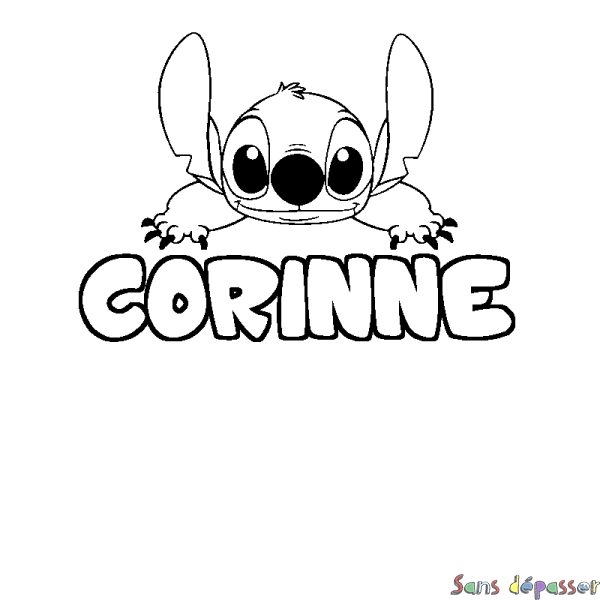 Coloriage prénom CORINNE - d&eacute;cor Stitch