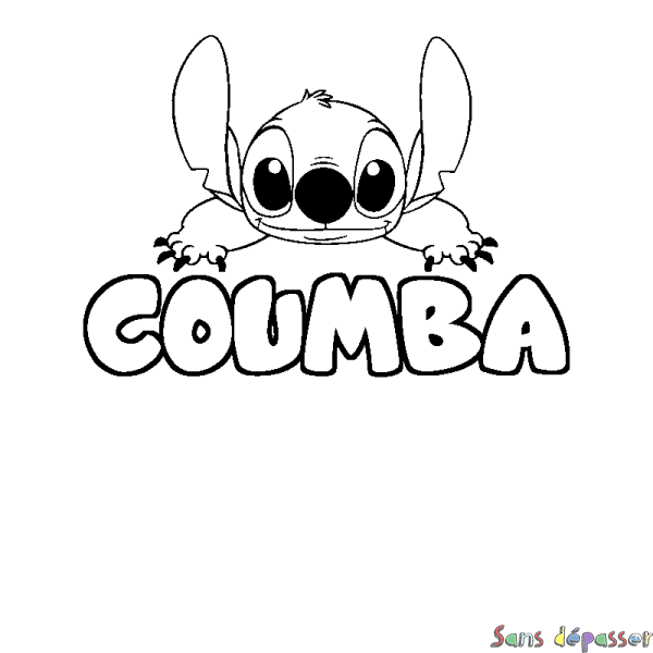 Coloriage prénom COUMBA - d&eacute;cor Stitch
