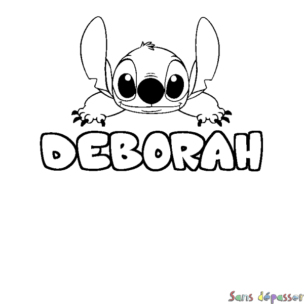 Coloriage prénom DEBORAH - d&eacute;cor Stitch