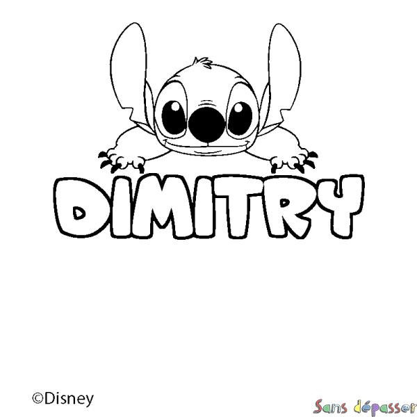 Coloriage pr&eacute;nom DIMITRY - d&eacute;cor Stitch