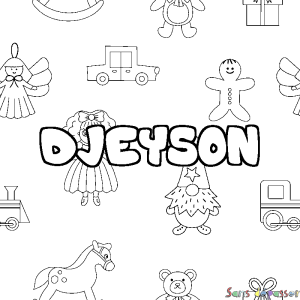 Coloriage prénom DJEYSON - d&eacute;cor Jouets