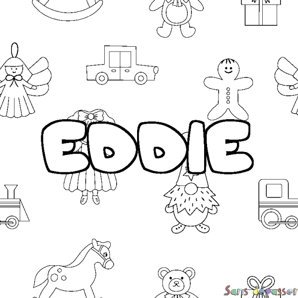 Coloriage prénom EDDIE - d&eacute;cor Jouets
