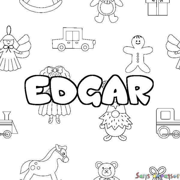 Coloriage prénom EDGAR - d&eacute;cor Jouets